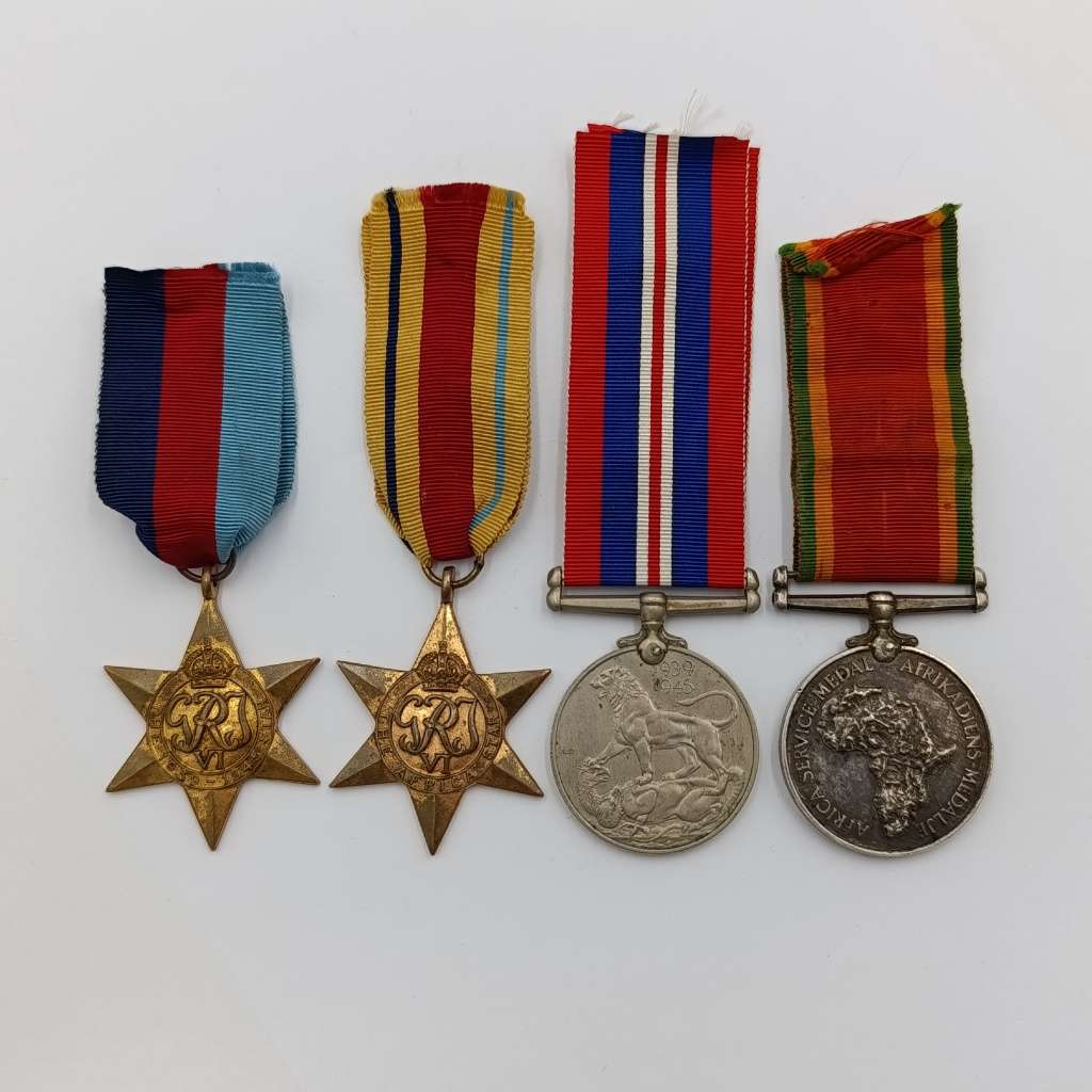 Set of 4 WW2 medals issued to M11439 B Jacobs