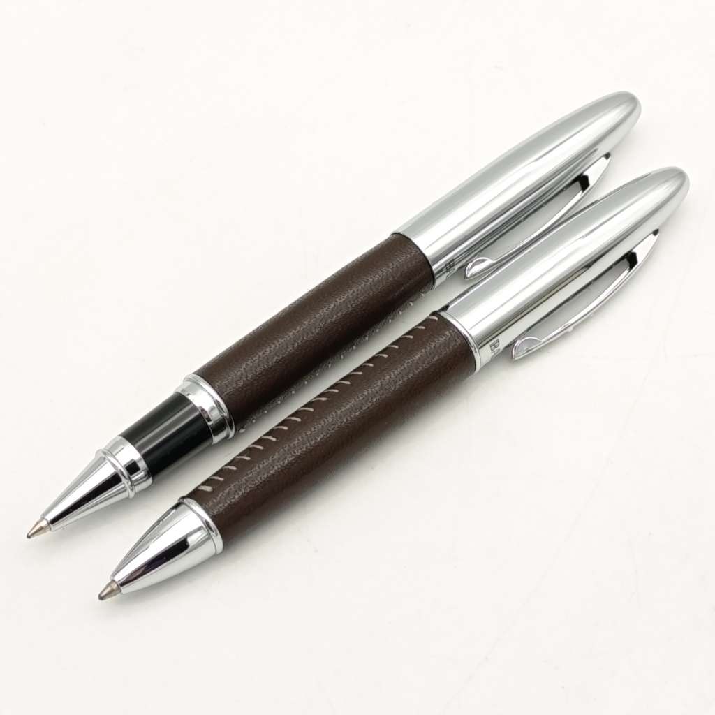 Balmain Rollerball and ballpoint pen set in case
