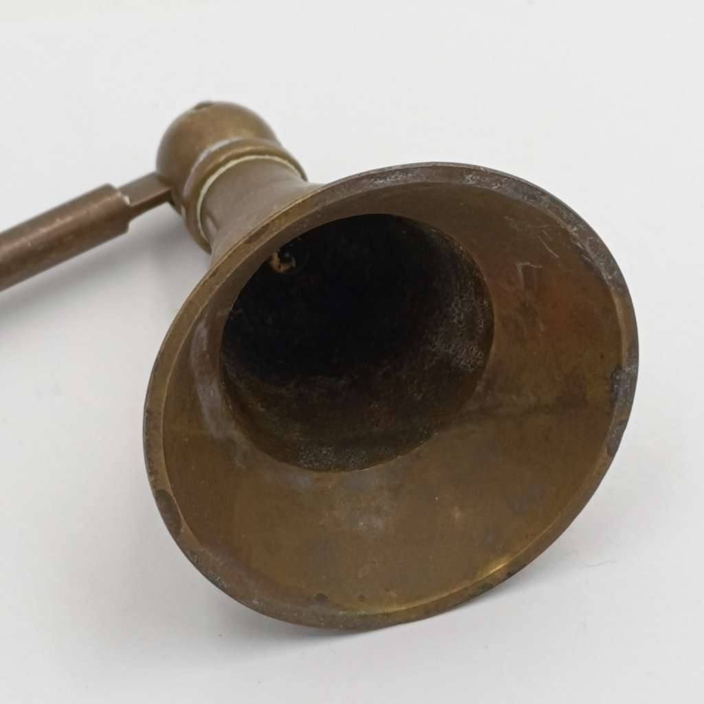 Vintage brass candle snuffer with wooden handle