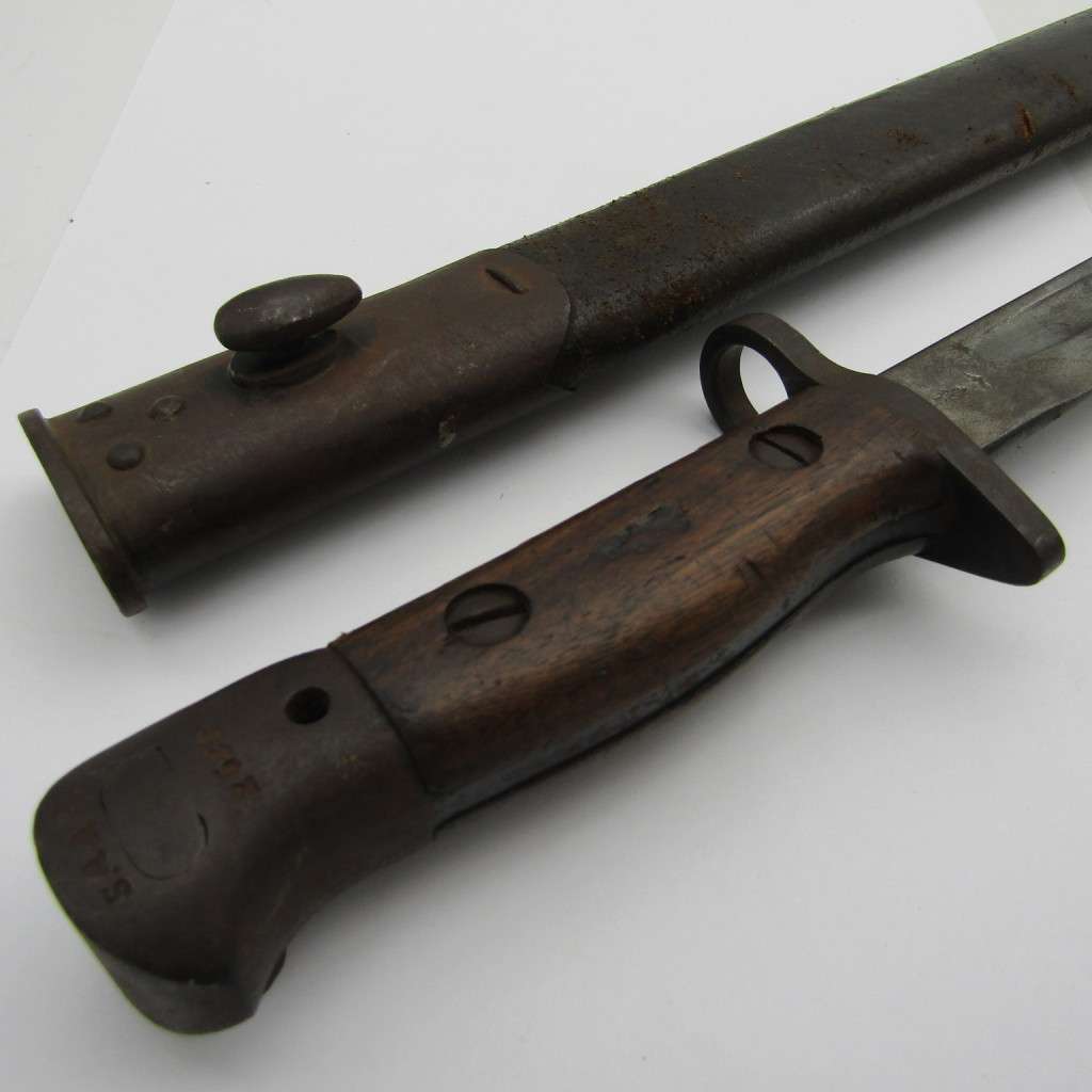 1907 Pattern Wilkinson .303 bayonet issued June 1918 with sheath - Used by SAAF and marked on pommel