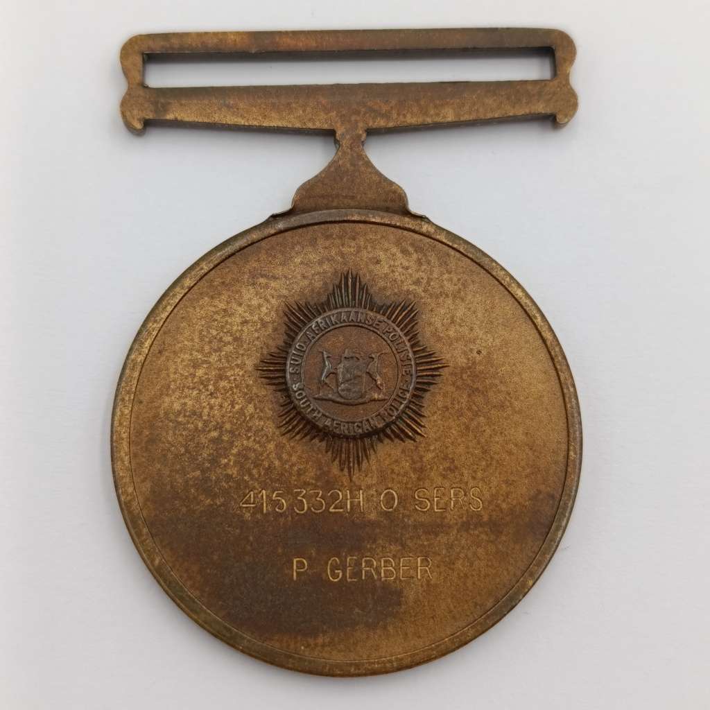 SA Police 75 Years medal issued to 415332H O Sers. P Gerber