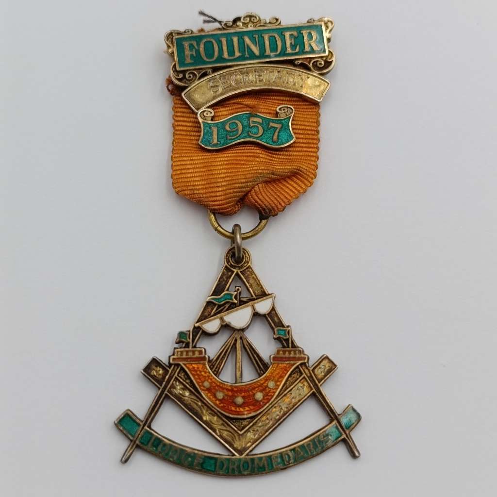 Founder Secretary medal of Bro GPJ Scheepers - Masonic Drommedaris lodge sterling silver medal