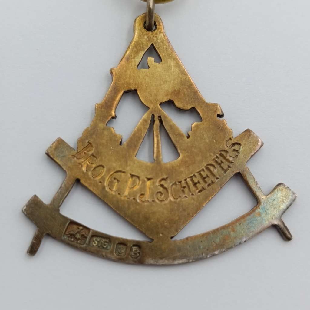 Founder Secretary medal of Bro GPJ Scheepers - Masonic Drommedaris lodge sterling silver medal
