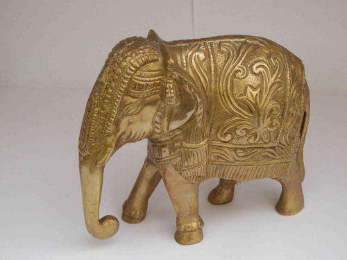 Brass Indian Elephant as per photo - Size 16cm x 8cm x 14cm