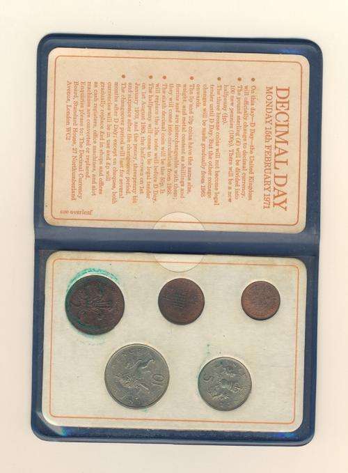 Britain's First Decimal Coin set - as per scan