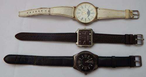 Lot of 3 mens watches - well used but working - Anton R4550 watch only one side working