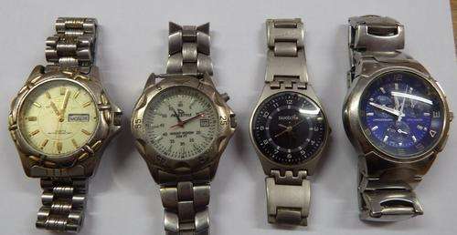 Lot of 4 well used mens watches - working - as per photo
