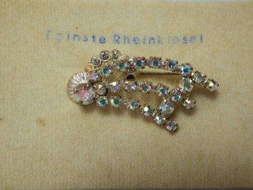 Feinste Rheinstone brooch - 2 stones missing - @ CRAZY R1 start