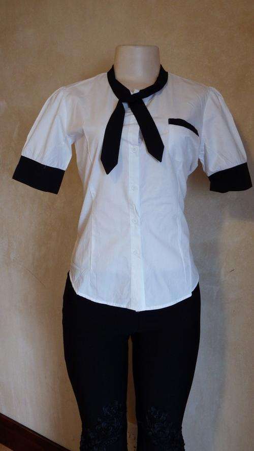 Black and White " E Hot " top - Size M as per photo