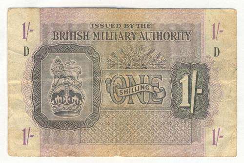 WW2 British military authority 1 shilling banknote