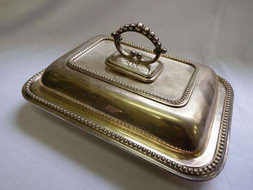 Silver plated serving dish with removable handle