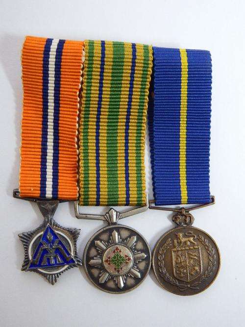 Police medals - 2 Faithful service medals, Police star for merit medal
