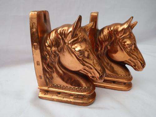 Copper horses bookends