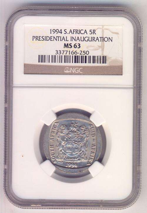 1994 RSA Presidential Inauguration R5 graded MS 63 by NGC @ crazy R1 start