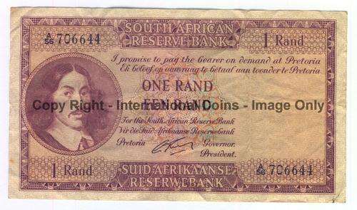 G Rissik one rand banknote - A 56 706644