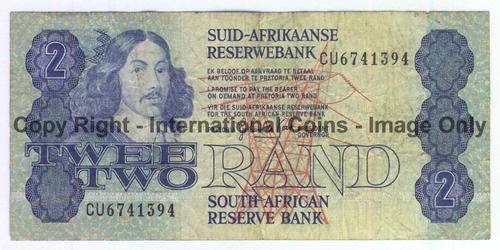 Lot of 5 old SA Banknotes - in decent condition - R2, R5, R10, R20, R50