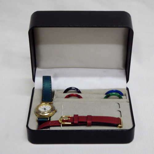 Lorys fashion ladies watch with 4 extra bezels and an extra strap in original case