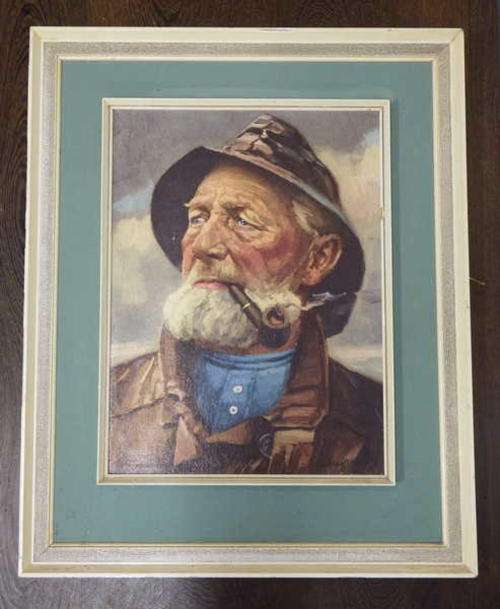 Fisherman print in frame - Size : 47,5 x 58,5 cm