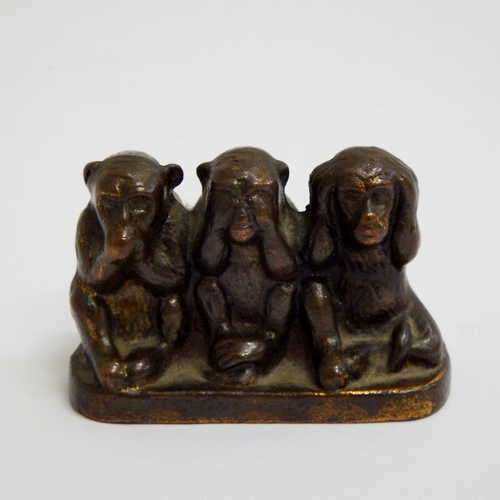 Brass " See no evil, hear no evil, speak no evil " figurine