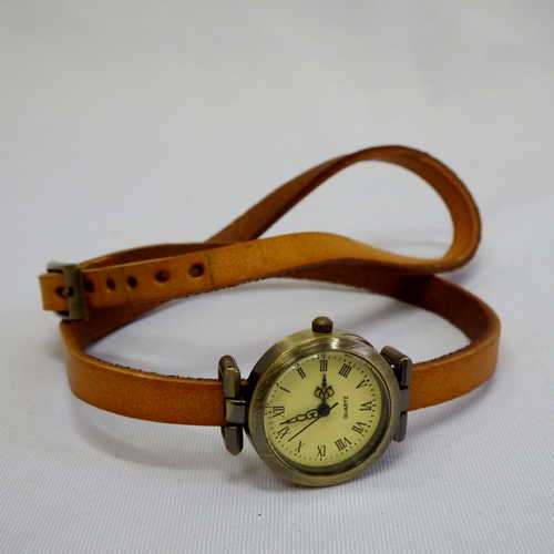 JQ Quartz fashion watch - Working - long leather strap