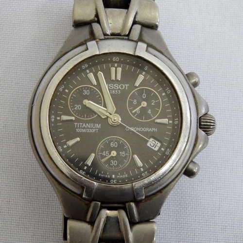Tissot Titanium Chronograph Quartz watch - needs some TLC - stopwatch not working - small strap