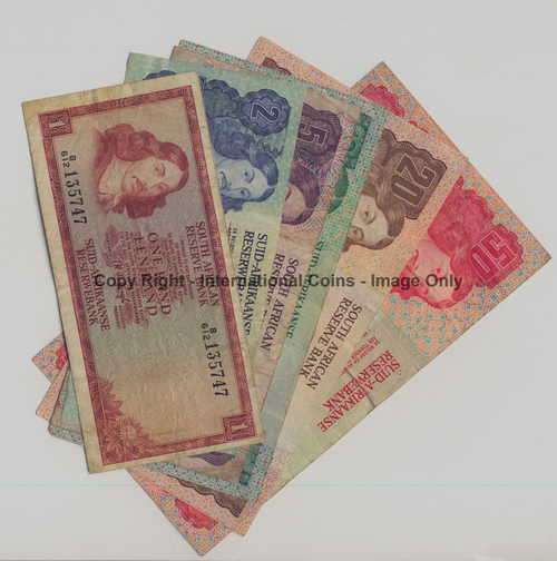 Lot of 6 RSA banknotes - R1 - R50
