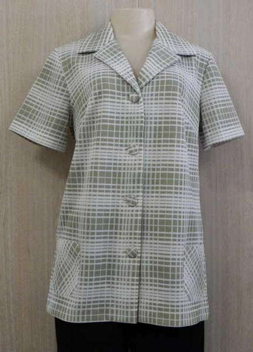 Vintage light green and white tailored Elegance by Earl shirt - Size : 10 / 12 - Chest : 52cm