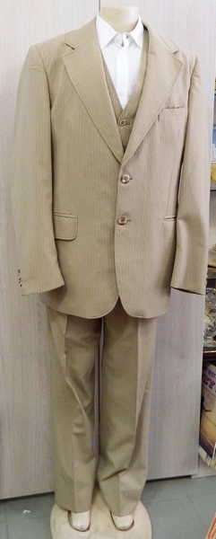 Carl Bergh vertical stripes Suit - waistcoat, jacket and pants - Trevira polyester fibre with wool