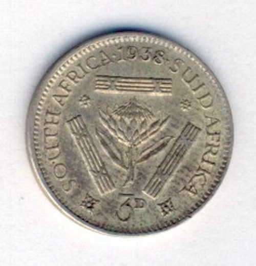 1938 SA Union 3d tickey