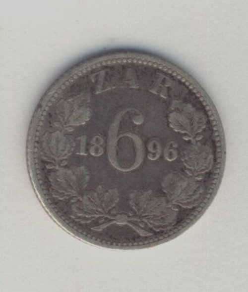 1896 ZAR Kruger sixpence