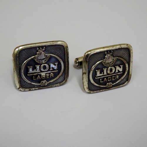 Pair of vintage Lion Lager cufflinks