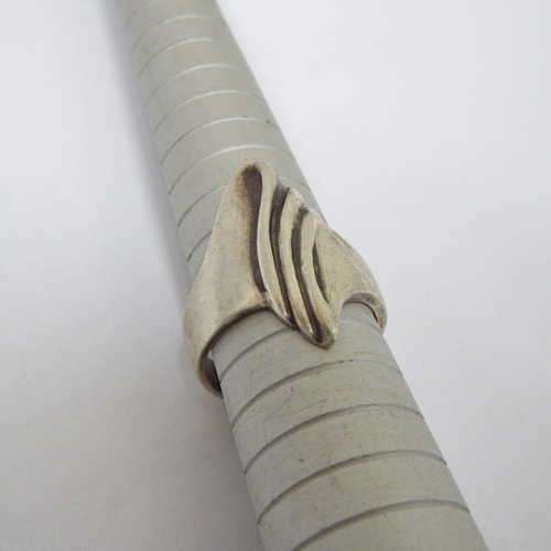 Vintage sterling silver ring - Weighs : 6.2 g - Size : O 1/2