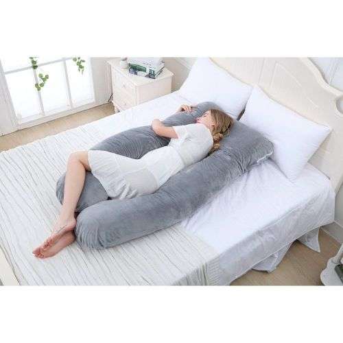 Full Body Pregnancy Pillow U Shape Grey