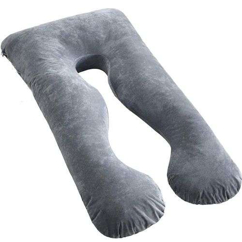 Full Body Pregnancy Pillow U Shape Grey