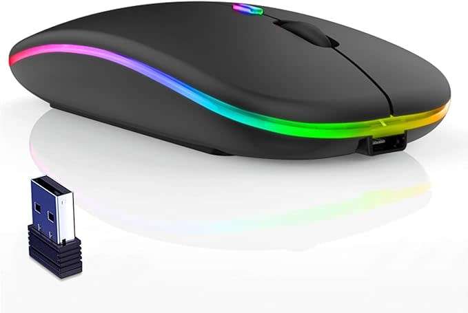 CLA100 USB Rechargeable RGB 2.4Ghz Wireless Ergonomic Slim Mouse