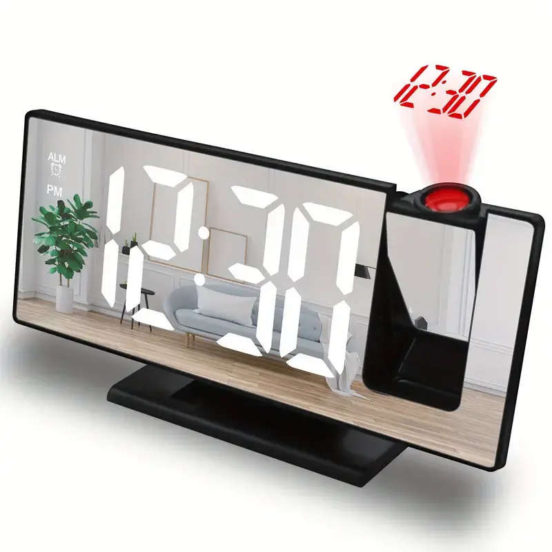 LED Mirror Clock Bedroom Digital Alarm Clock with Large LED Screen Brand New
