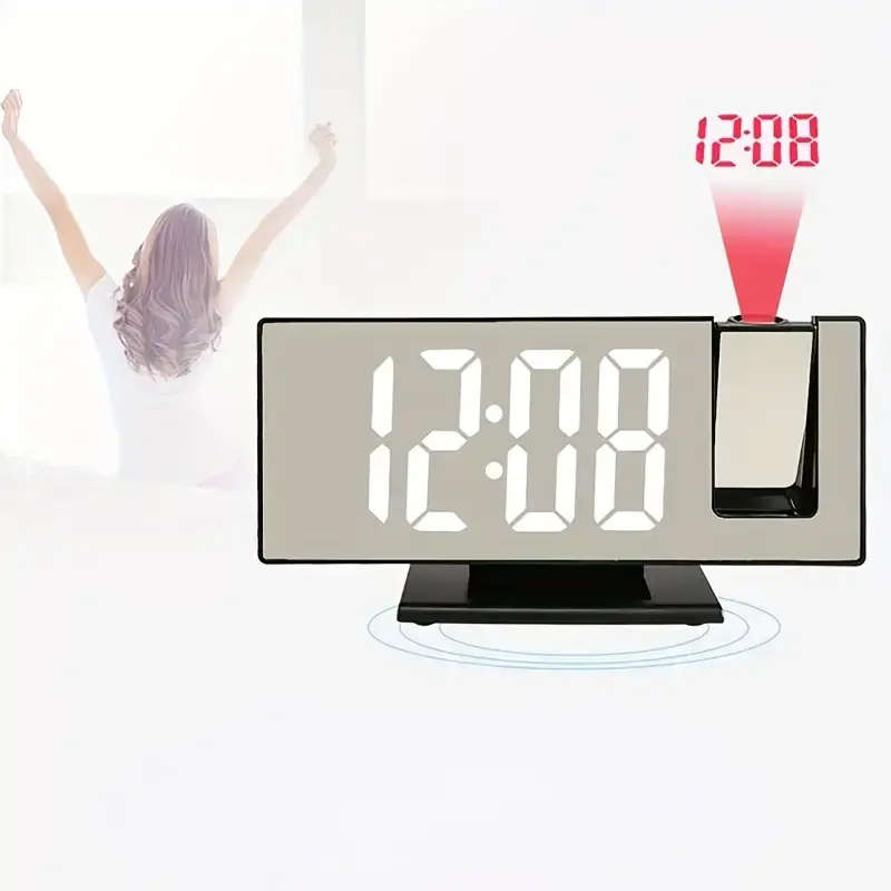 LED Mirror Clock Bedroom Digital Alarm Clock with Large LED Screen Brand New