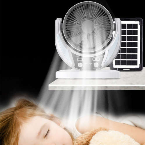 6` RechargeableSolar Fan With 4500mah Battery And 6V 4W Solar Panel OP050