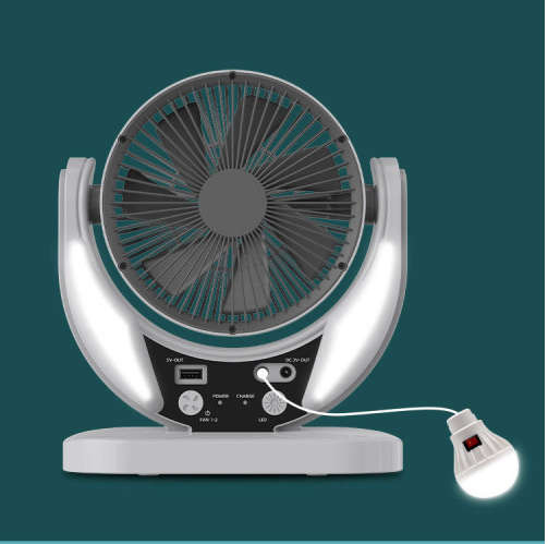 6` RechargeableSolar Fan With 4500mah Battery And 6V 4W Solar Panel OP050