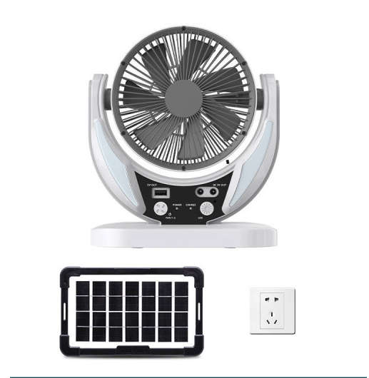 6` RechargeableSolar Fan With 4500mah Battery And 6V 4W Solar Panel OP050
