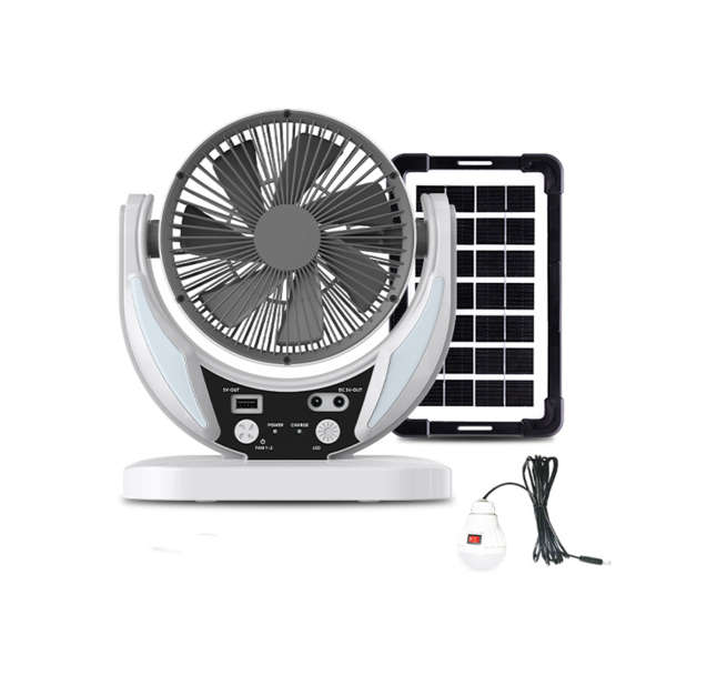 6` RechargeableSolar Fan With 4500mah Battery And 6V 4W Solar Panel OP050