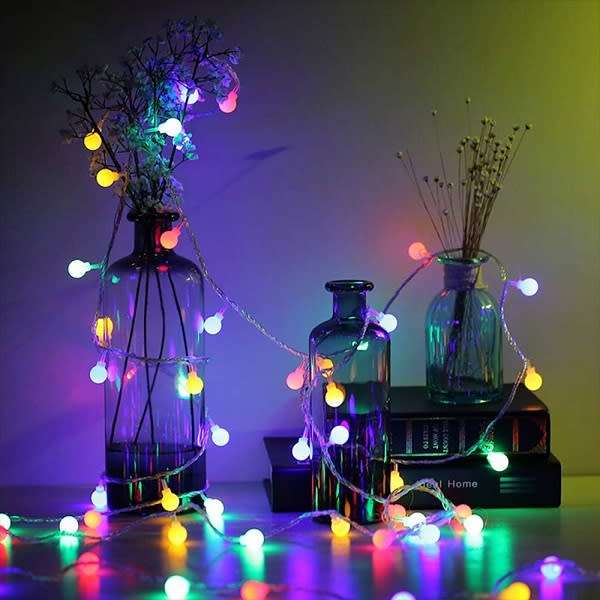 Bubble Ball LED Fairy String Light  with Tail Plug Extension 5m RGB