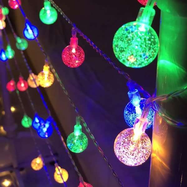 Bubble Ball LED Fairy String Light  with Tail Plug Extension 5m RGB