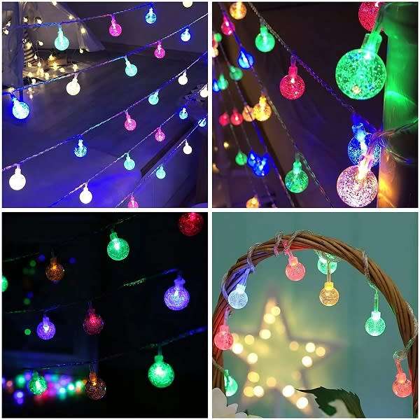 Bubble Ball LED Fairy String Light  with Tail Plug Extension 5m RGB