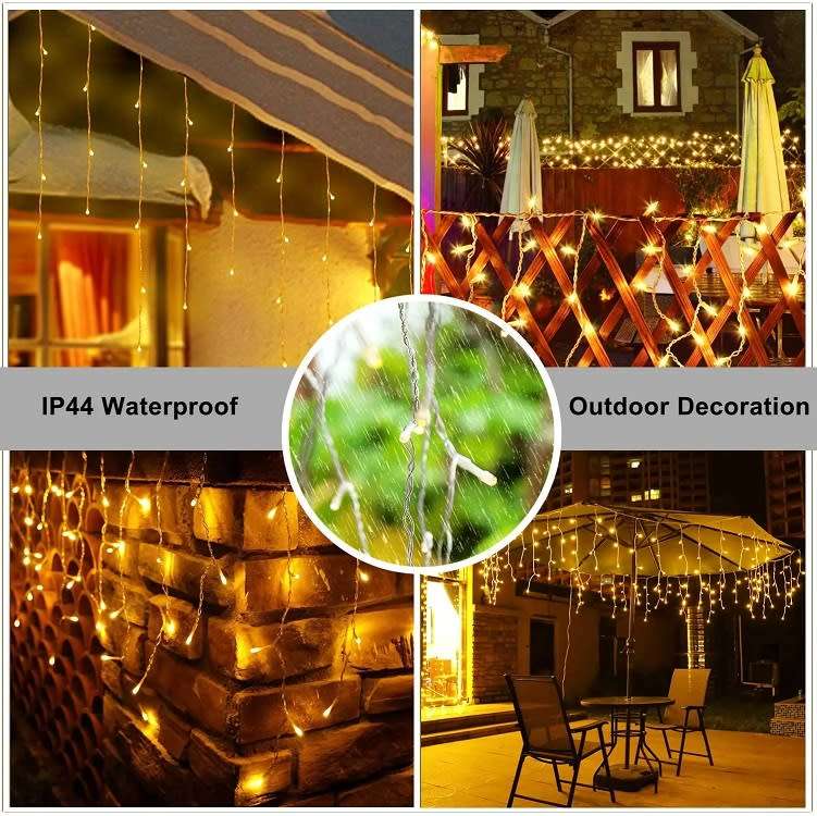 3M Across 50cm & 38cm LED Fairy  Curtain Light with Tail Plug  Extention Warm White