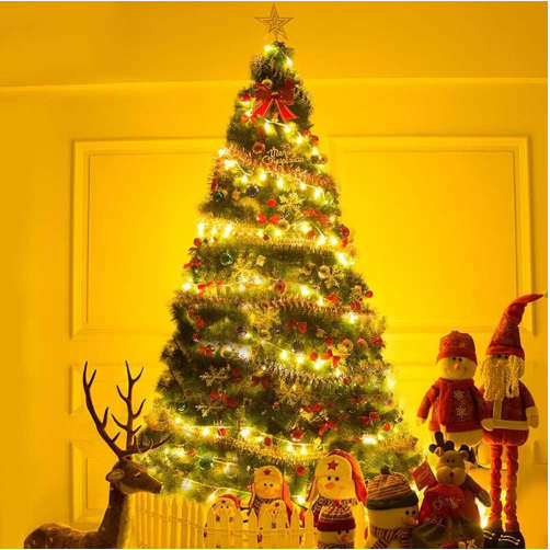 180cm Green Christmas Tree Christmas Decoration Pine Needles Indoor Iron Legs Pine Tree