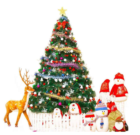 180cm Green Christmas Tree Christmas Decoration Pine Needles Indoor Iron Legs Pine Tree