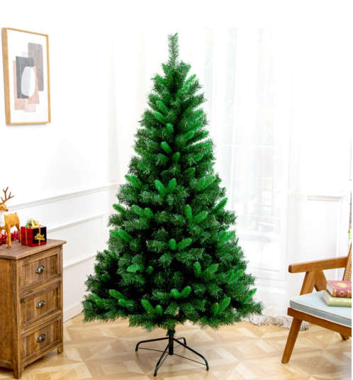 180cm Green Christmas Tree Christmas Decoration Pine Needles Indoor Iron Legs Pine Tree