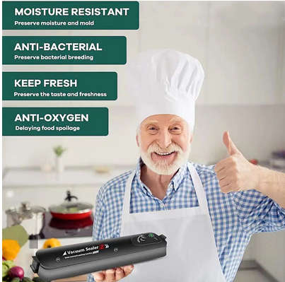 Electric vacuum sealer sealing meal food preservation system kitchen essential