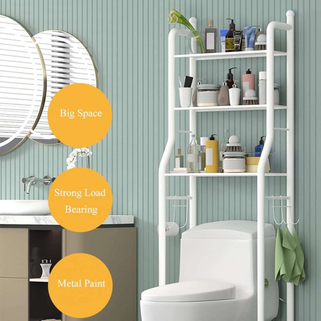 Over Toilet Storage, 3 Tier Bathroom Space Saving Corner Shelf Storage Accessories